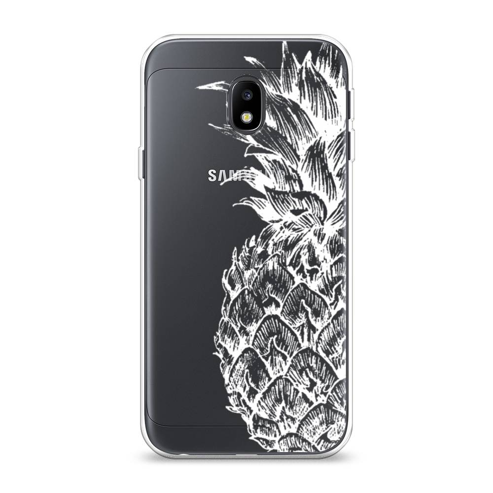 

Чехол Awog на Samsung Galaxy J3 2017 / Самсунг J3 2017 "Ананас графика белая", Белый, 22550-10
