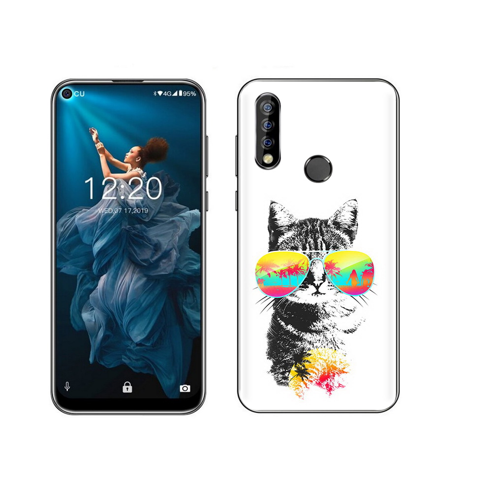 

Чехол MyPads Tocco для Oukitel C17 Pro крутой кот, Прозрачный, Tocco