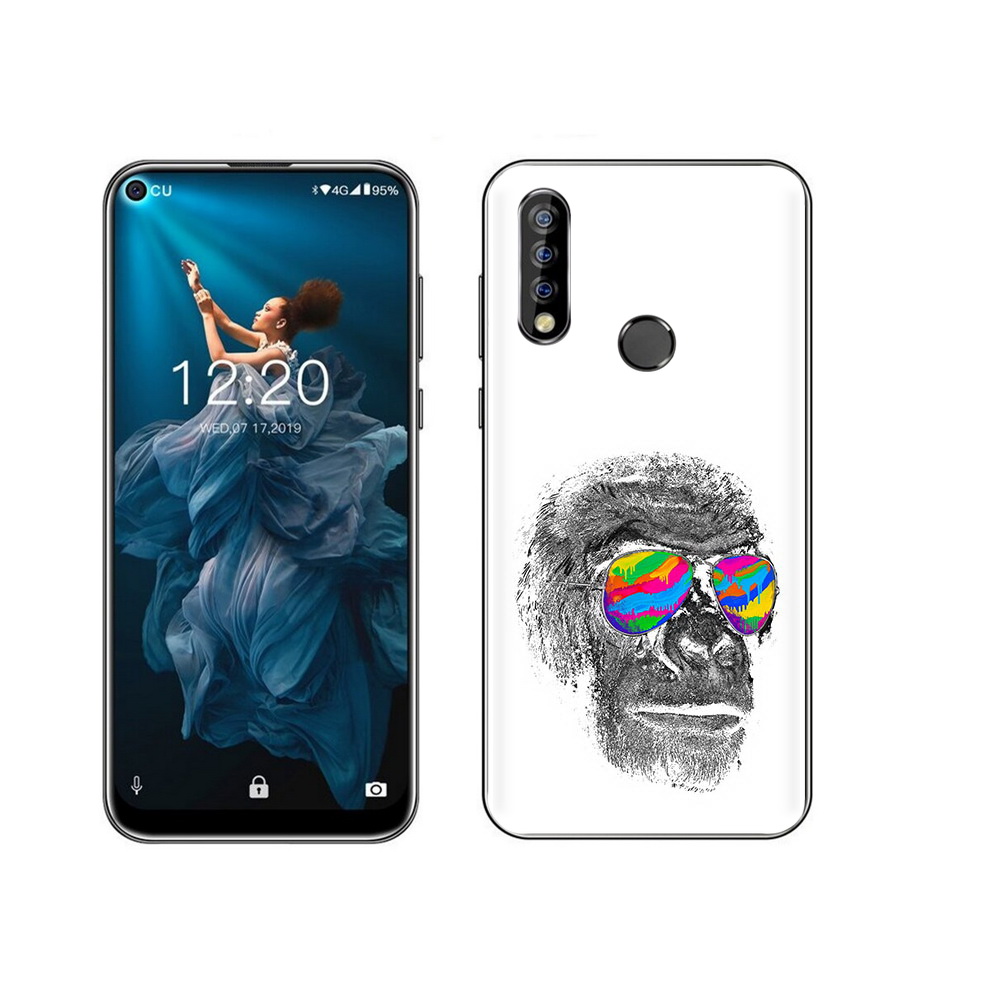 

Чехол MyPads Tocco для Oukitel C17 Pro крутая обезьяна в очках, Прозрачный, Tocco