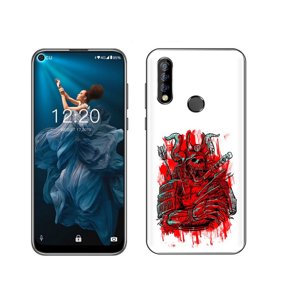 

Чехол MyPads Tocco для Oukitel C17 Pro красный скелет воин, Прозрачный, Tocco