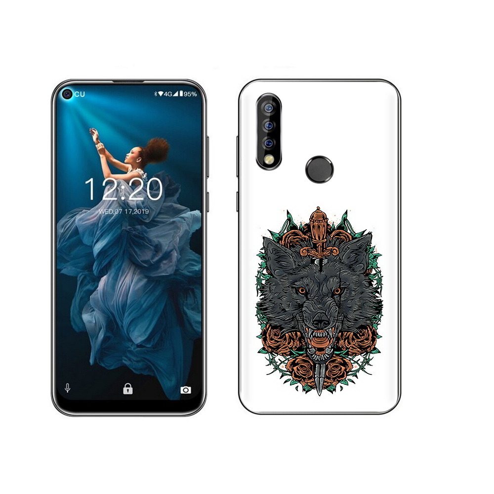 

Чехол MyPads Tocco для Oukitel C17 Pro красивый злой волк, Прозрачный, Tocco