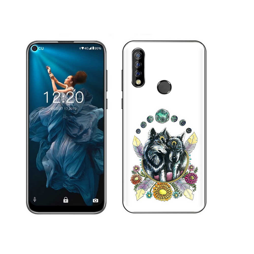 

Чехол MyPads Tocco для Oukitel C17 Pro красивые волки абстракция, Прозрачный, Tocco