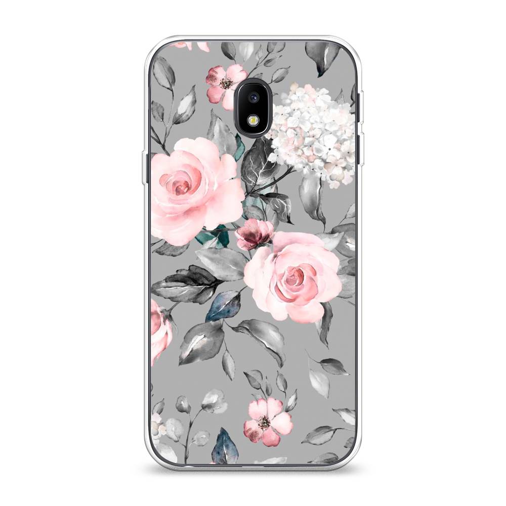 фото Чехол awog "розы на сером" для samsung galaxy j3 2017