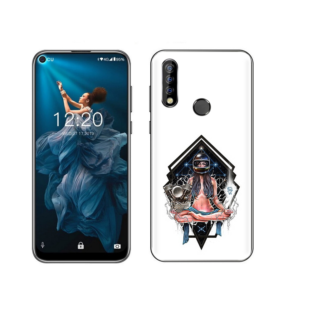 

Чехол MyPads Tocco для Oukitel C17 Pro красивая девушка в шлеме, Прозрачный, Tocco