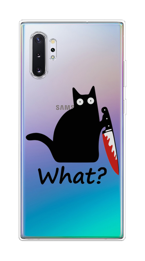 

Чехол на Samsung Galaxy Note 10 Plus "Котик с ножом", Черный;красный, 28550-6