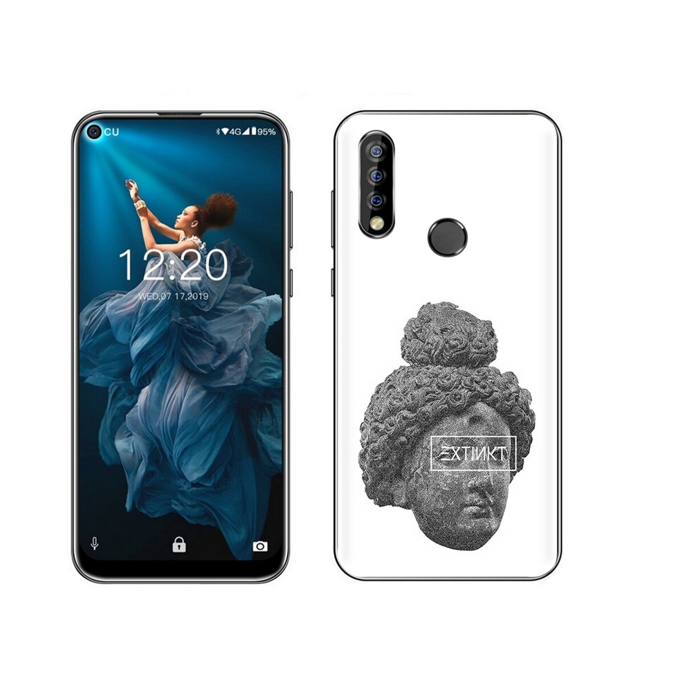 

Чехол MyPads Tocco для Oukitel C17 Pro каменное лицо девушки, Прозрачный, Tocco