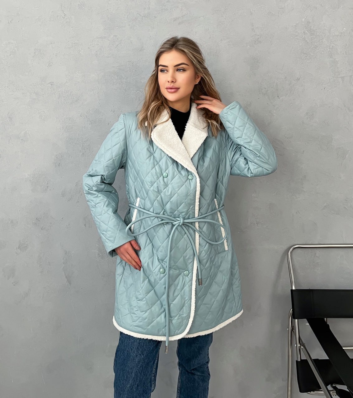 

Куртка женская 326 бирюзовая 56 RU, Бирюзовый, 326