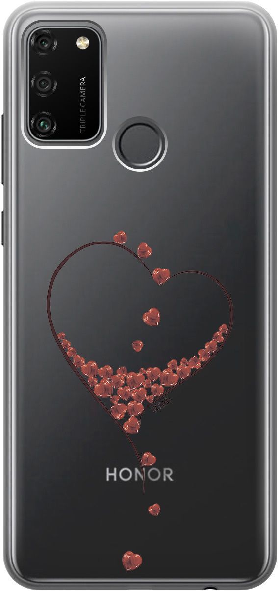 

Силиконовый чехол на Honor 9A с 3D принтом "Little hearts" прозрачный, Прозрачный;черный, 0