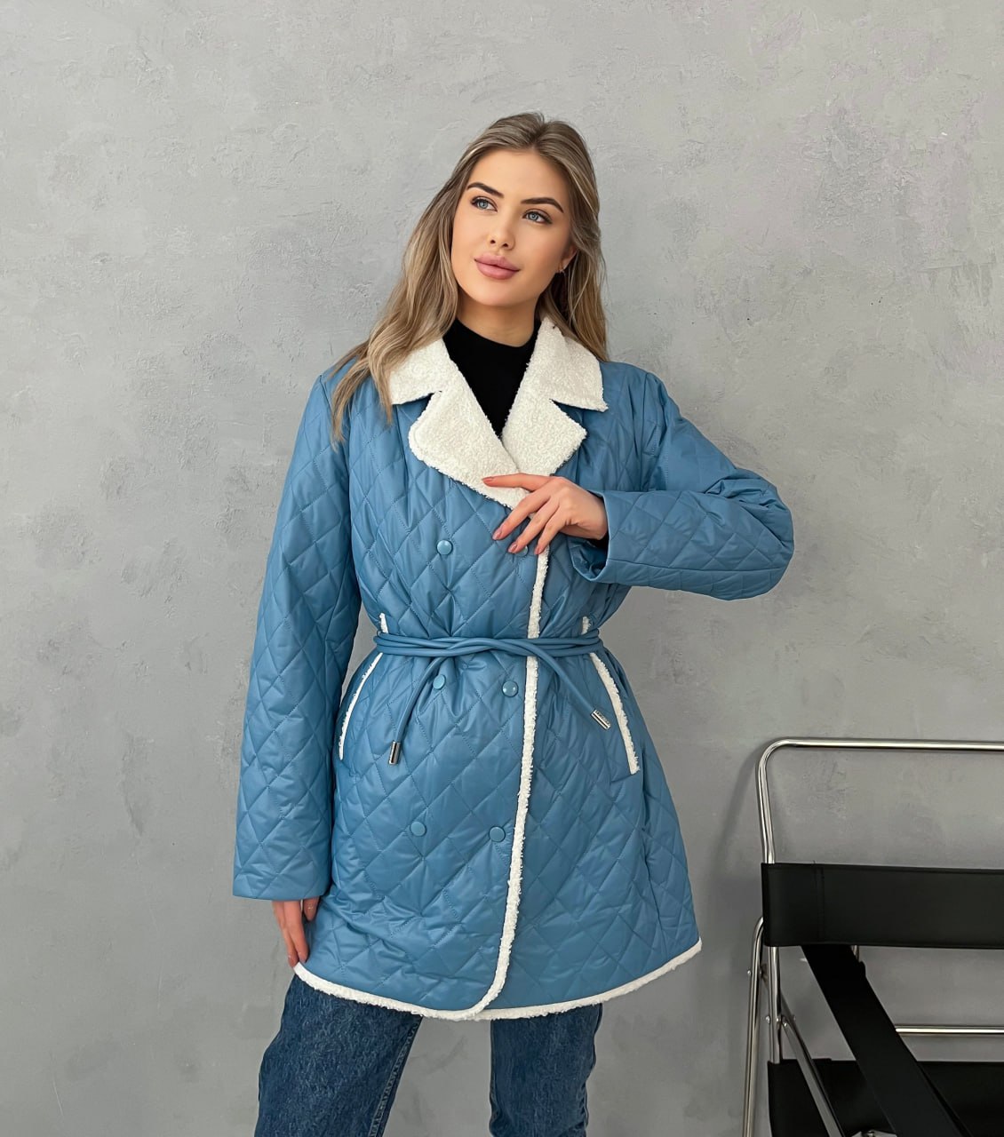 

Куртка женская 326 голубая 48 RU, Голубой, 326