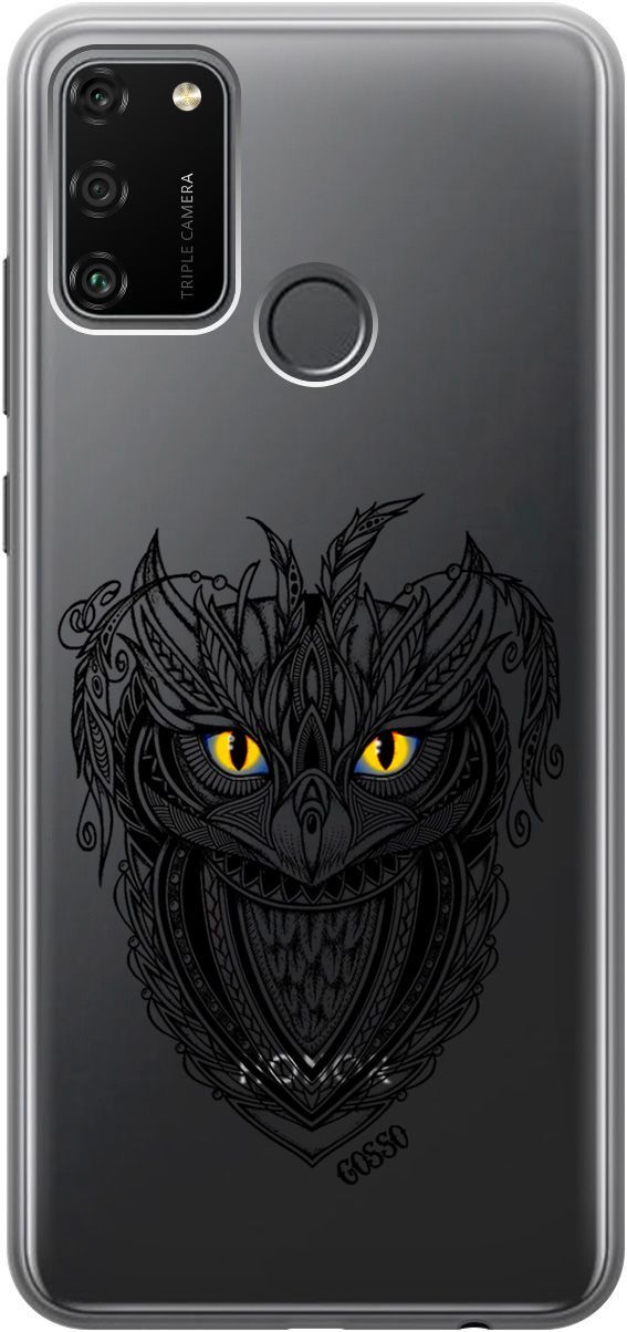 

Силиконовый чехол на Honor 9A с 3D принтом "Grand Owl" прозрачный, Прозрачный;желтый, 0