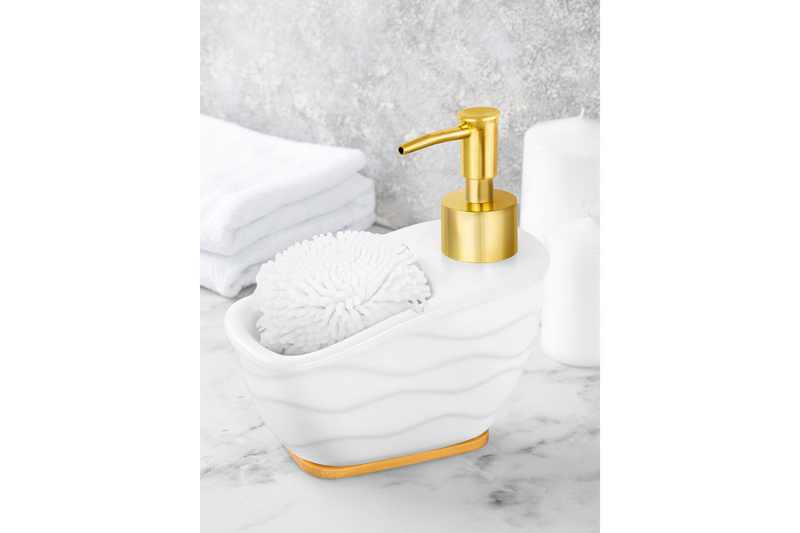 

Дозатор для жидкого мыла 500 мл 155х85х155 см Elan Gallery Айсберг волны с губкой