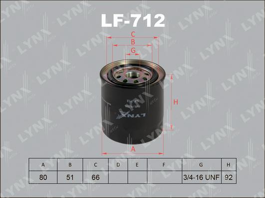 

Фильтр топливный LYNXAUTO lf712