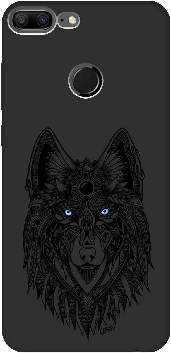 

Матовый чехол на Honor 9 Lite с принтом "Grand Wolf" черный, Черный;голубой, 0
