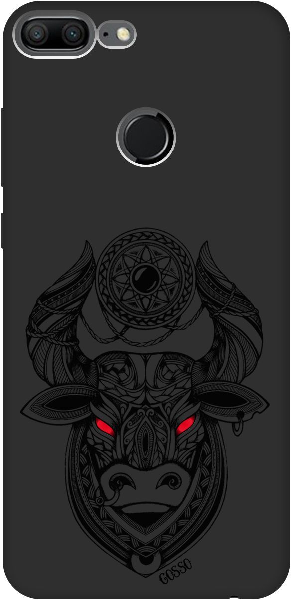 

Матовый чехол на Honor 9 Lite с принтом "Grand Bull" черный, 0