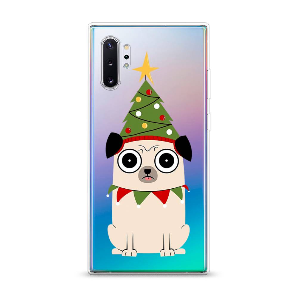 

Чехол на Samsung Galaxy Note 10 Plus "Собачка с ёлочкой", Бежевый;красный;зеленый, 28550-1