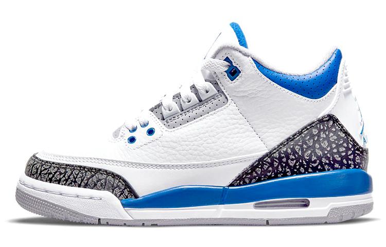 

Кеды унисекс Jordan Air Jordan 3 Retro Racer Blue GS белые 37.5 EU, Белый, Air Jordan 3 Retro Racer Blue GS