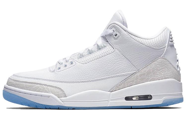 

Кеды унисекс Jordan Air Jordan 3 retro pure white 2018 белые 45 EU, Белый, Air Jordan 3 retro pure white 2018