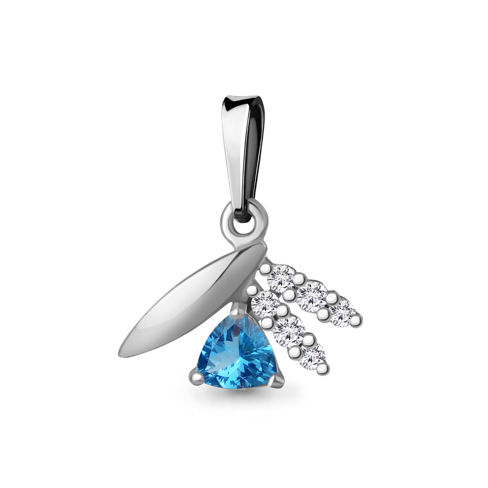 

Кулон из серебра с топазом\фианитом Aquamarine Aquamarine 2538505А_925_р, 2538505А_925_р