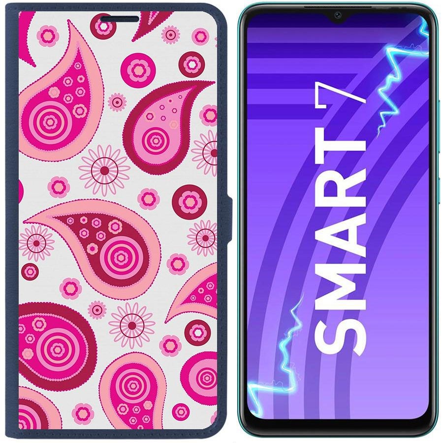 

Чехол-книжка Krutoff Eco Book для Infinix Smart 7 Цветочный паттерн 9 (синий)