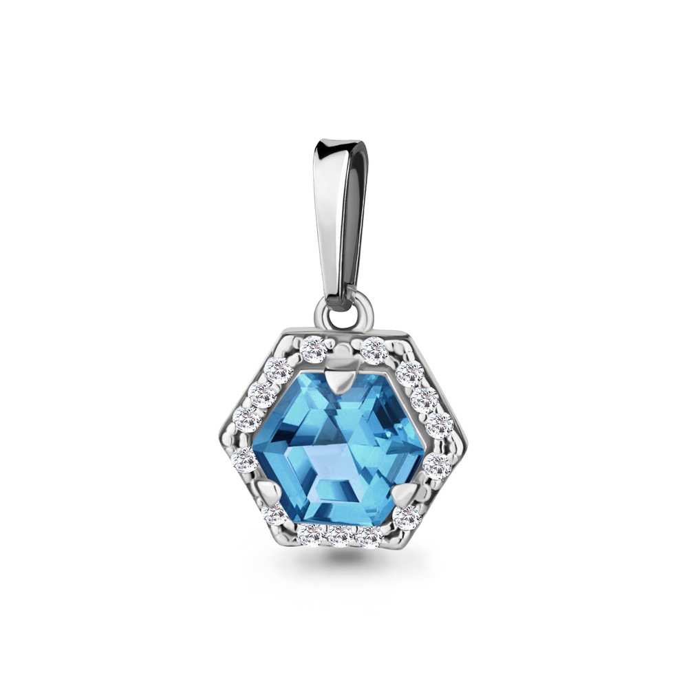 

Кулон из серебра с фианитом Aquamarine Aquamarine 2534793А_925_р, 2534793А_925_р