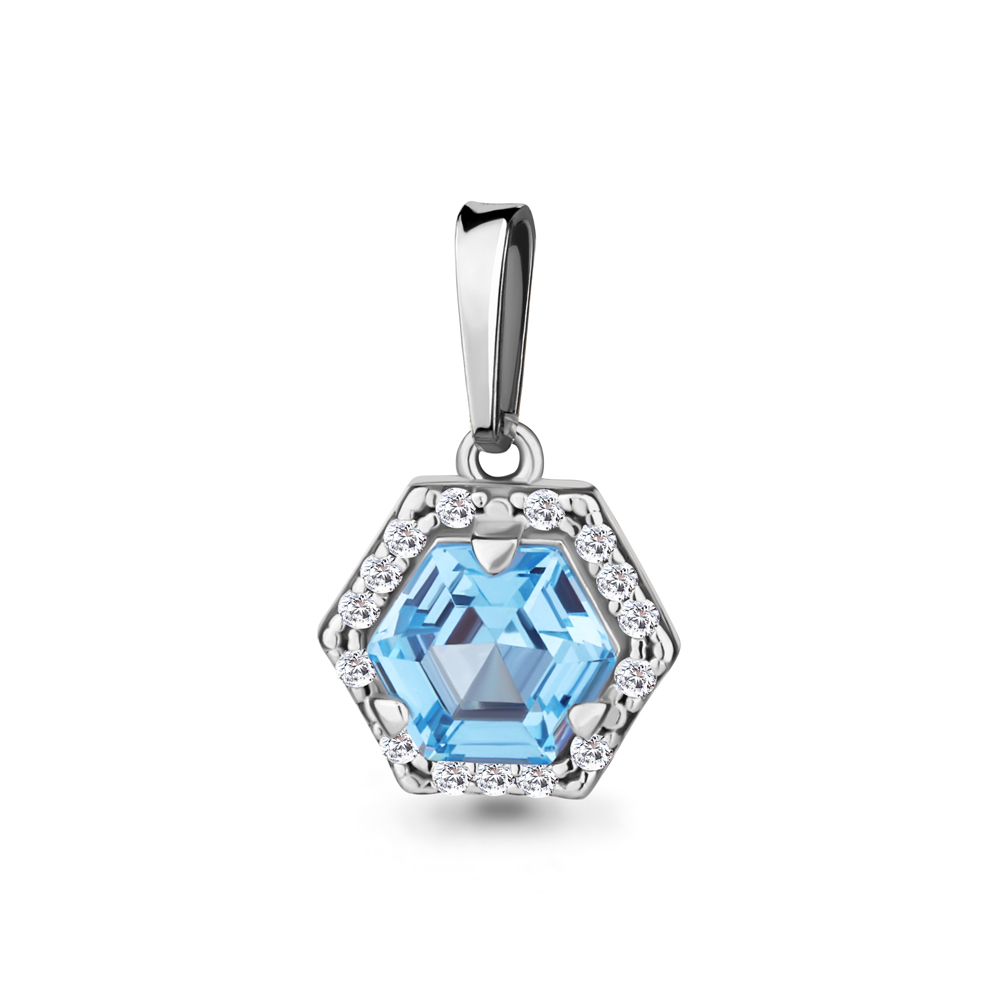 

Кулон из серебра с фианитом Aquamarine Aquamarine 2534792А_925_р, 2534792А_925_р