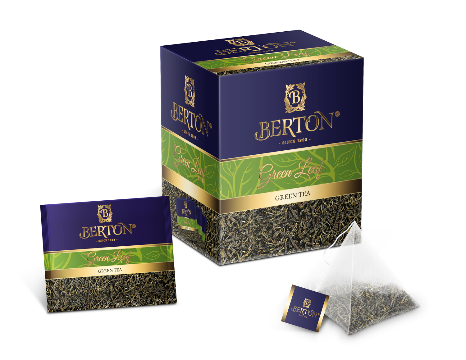 

Чай зеленый листовой Berton Зелёный лист, 20 пирамидок, Пирамидки