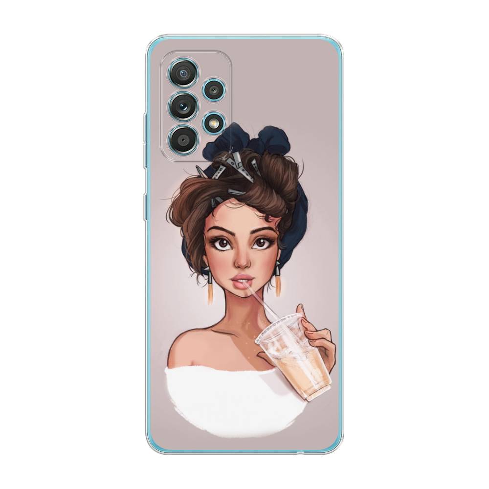 

Чехол на Samsung Galaxy A33 5G "Девушка с фраппе", Серый, 2104450-6