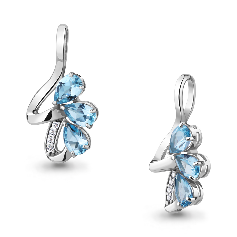 

Кулон из серебра с топазом\фианитом Aquamarine Aquamarine 2534305А_925_р, 2534305А_925_р