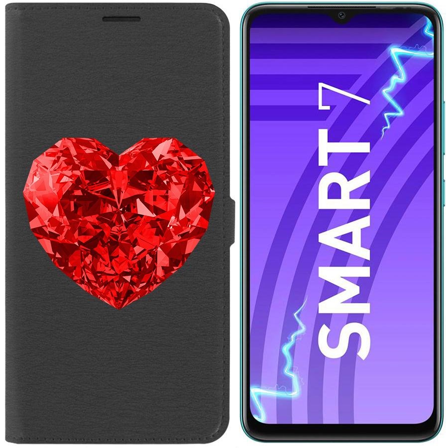 

Чехол-книжка Krutoff Eco Book для Infinix Smart 7 Рубиновое сердце (черный)