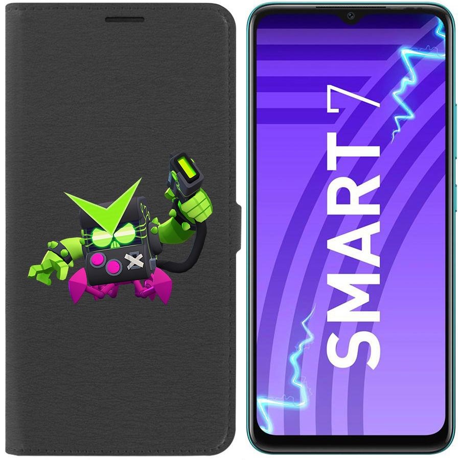 

Чехол-книжка Krutoff Eco Book для Infinix Smart 7 Brawl Stars-Вирус 8-БИТ (черный)