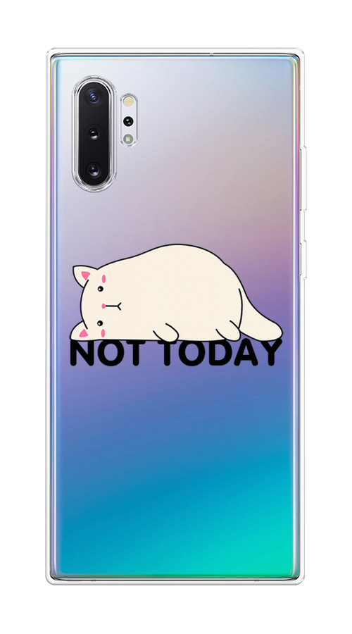 

Чехол на Samsung Galaxy Note 10 Plus "Cat not today", Белый;розовый;черный, 28550-1