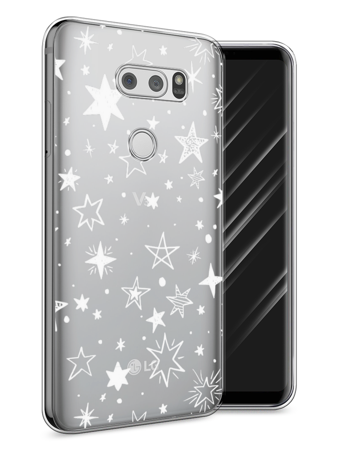 

Чехол Awog на LG V30 "Звездочки графика белая", Прозрачный;белый, 83050-7