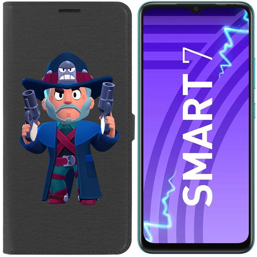 

Чехол-книжка Krutoff Eco Book для Infinix Smart 7 Brawl Stars-Стрелок Кольт (черный)