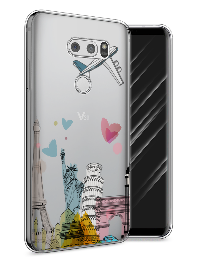 

Чехол Awog на LG V30 "Самолет путешествий", Желтый, 83050-10