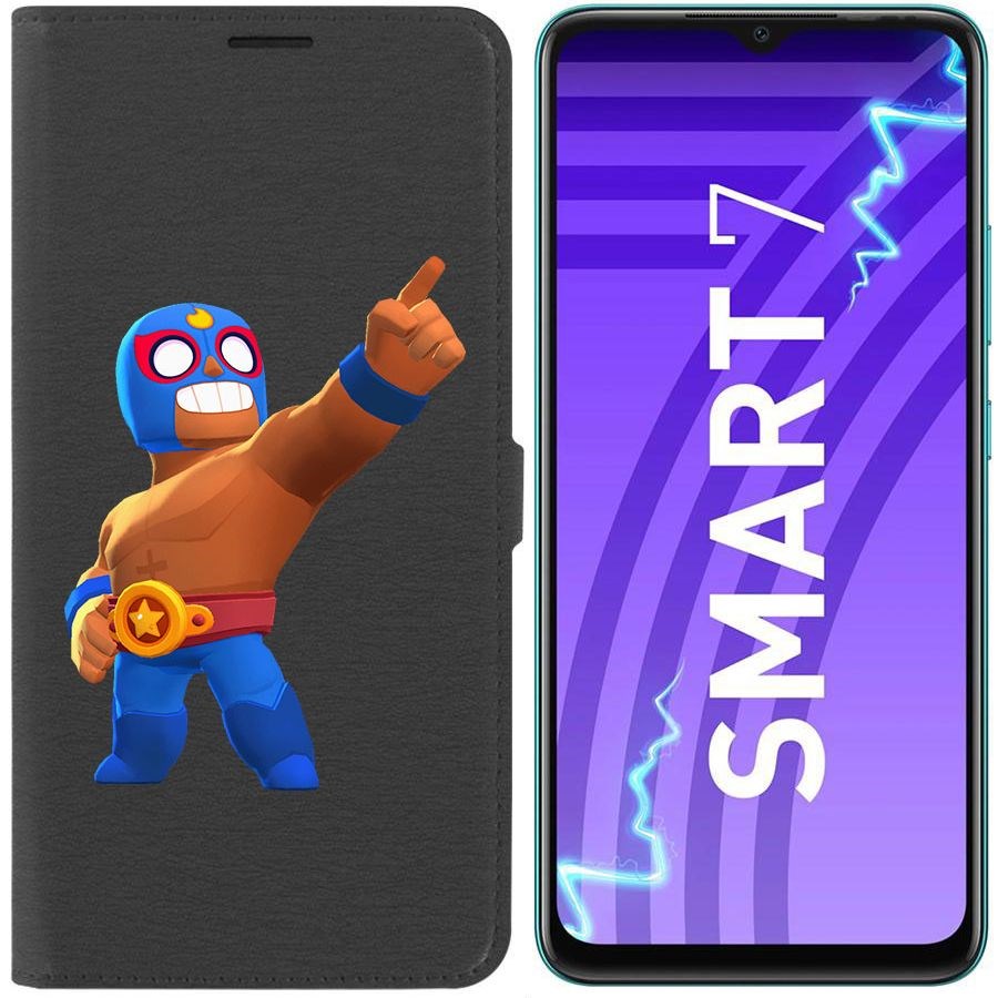 

Чехол-книжка Krutoff Eco Book для Infinix Smart 7 Brawl Stars-Эль Примо (черный)