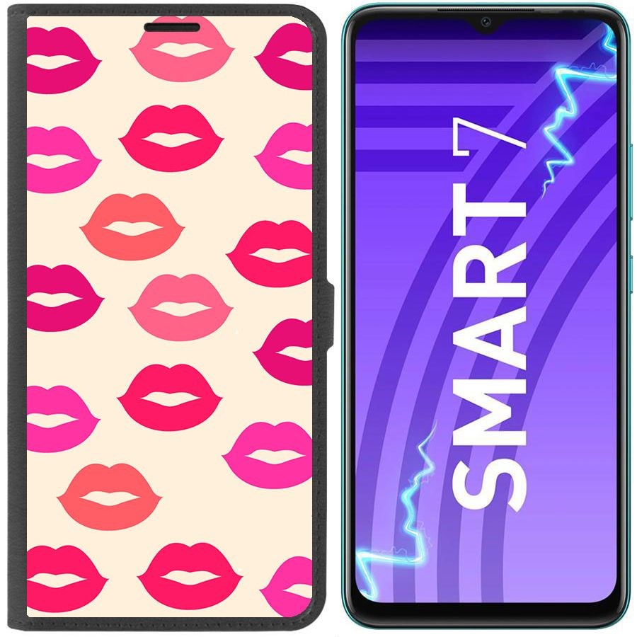 

Чехол-книжка Krutoff Eco Book для Infinix Smart 7 Губы паттерн 1 (черный)