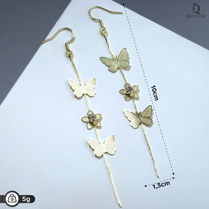 

Серьги подвески из бижутерного сплава Queen Fair 7461965, стразы