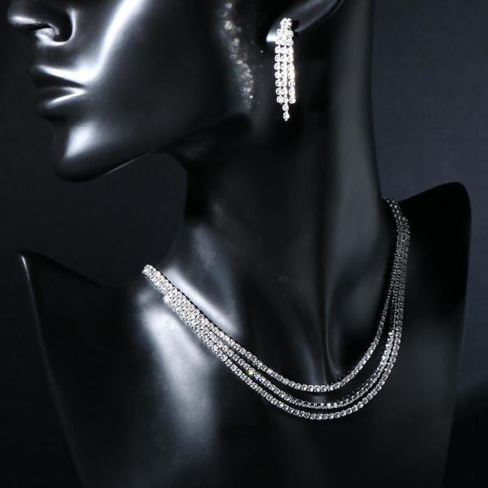 

Колье+серьги из бижутерного сплава Queen Fair 7446078, стразы