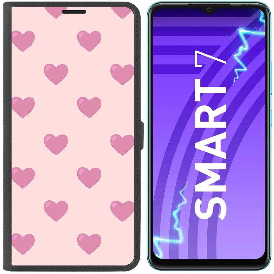 

Чехол-книжка Krutoff Eco Book для Infinix Smart 7 Пурпурные сердца (черный)