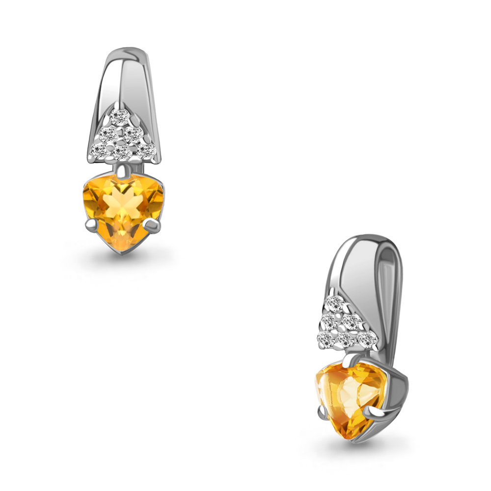 

Кулон из серебра с цитрином\фианитом Aquamarine Aquamarine 2532606А_925_р, 2532606А_925_р