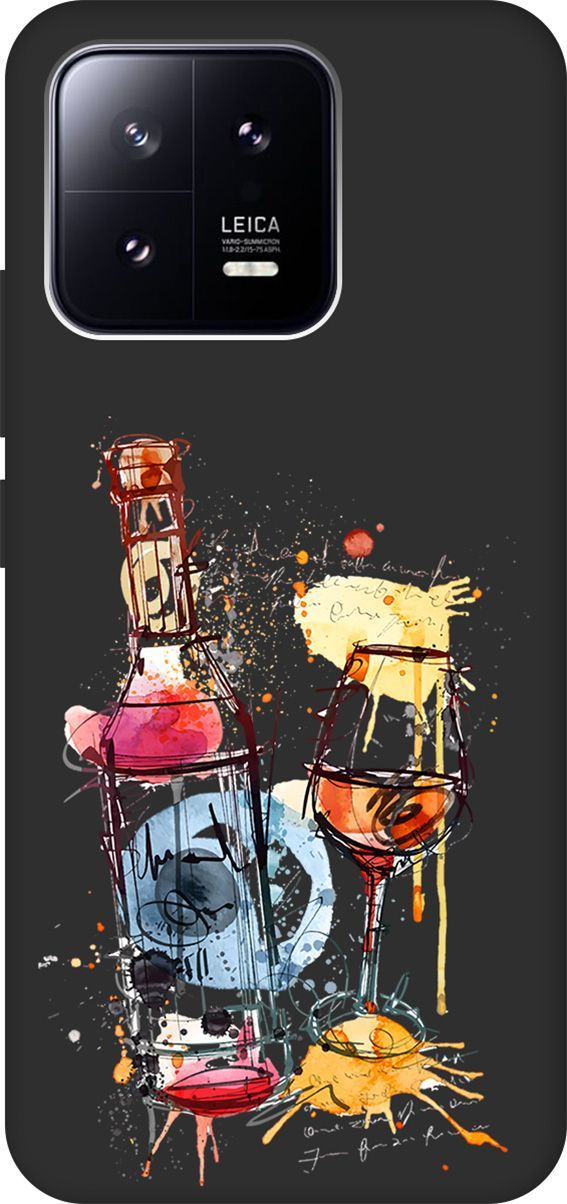 

Матовый Soft Touch Чехол на Xiaomi 13 с 3D принтом "Aquarelle Wine" черный, Черный;голубой, 159020