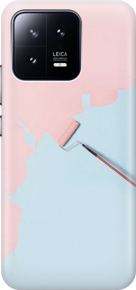 

Чехол на Xiaomi 13 с эффектом блеска "Голубая стена, розовая краска", Голубой;розовый, 159012