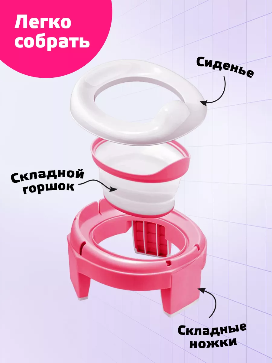 

Горшок детский Classmark 3 в 1 белый, розовый