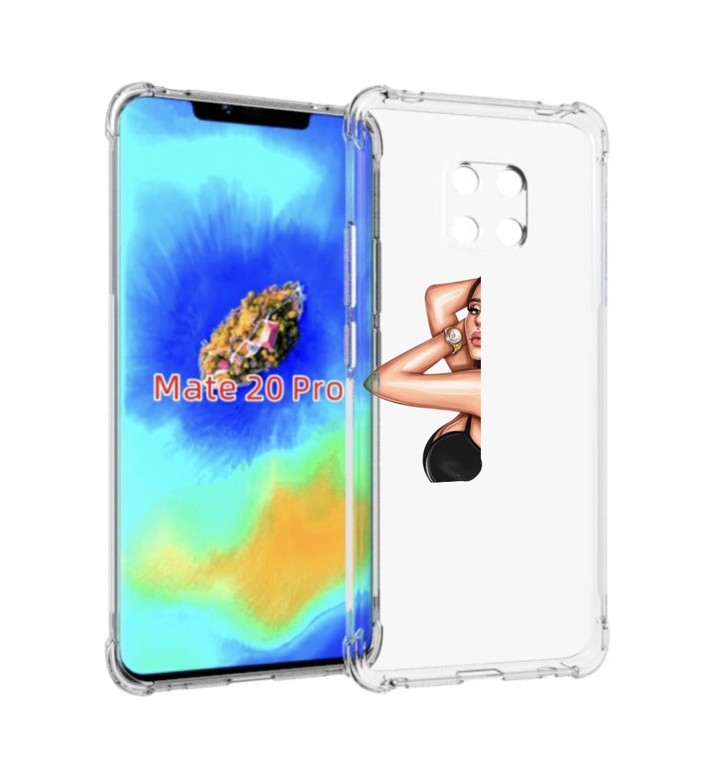 

Чехол MyPads Брюнетка-с-часами для Huawei Mate 20 Pro/Mate 20 RS 6.39, Прозрачный, Tocco