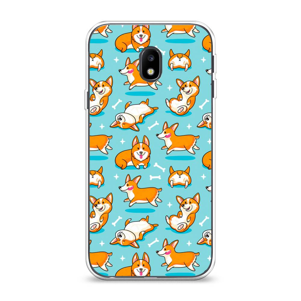 

Чехол Awog на Samsung Galaxy J3 2017 / Самсунг J3 2017 "Веселые корги", Коричневый, 22550-2