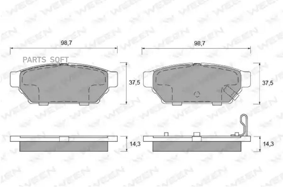 

Тормозные колодки WEEN задние дисковые 1512107