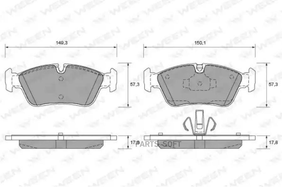 

Тормозные колодки WEEN передние для BMW 1 E81, E82, E87, E88, 3 E90 -1992 1511992