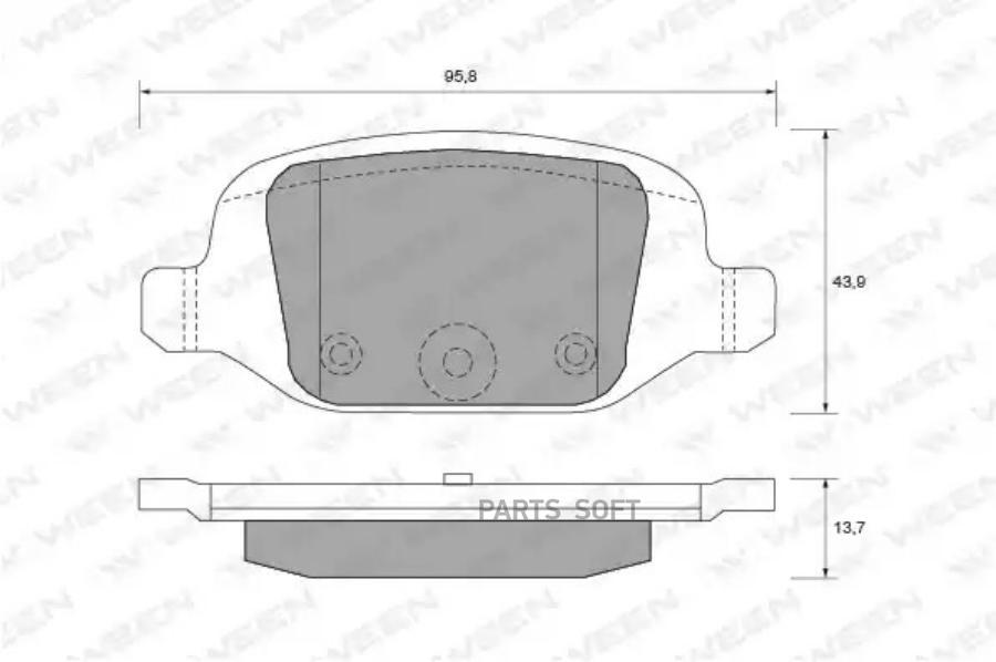 Тормозные колодки WEEN задние для Lada Vesta, XRay, Granta Sport, Kalina Sport 1511832