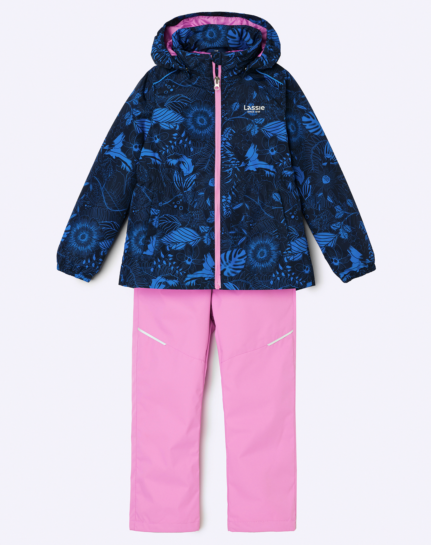 Комплект верхней одежды детский Lassie Manna 7100042A, 4741-синий с рисунком  розовый, 128