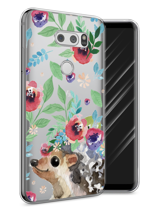 

Чехол Awog на LG V30 "Ежик в цветах акварель", Розовый;зеленый;коричневый, 83050-2